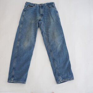 Work King Mid-wash Cotton Lined Winter Warm Workwear Blue Denim Jeans 36X34L